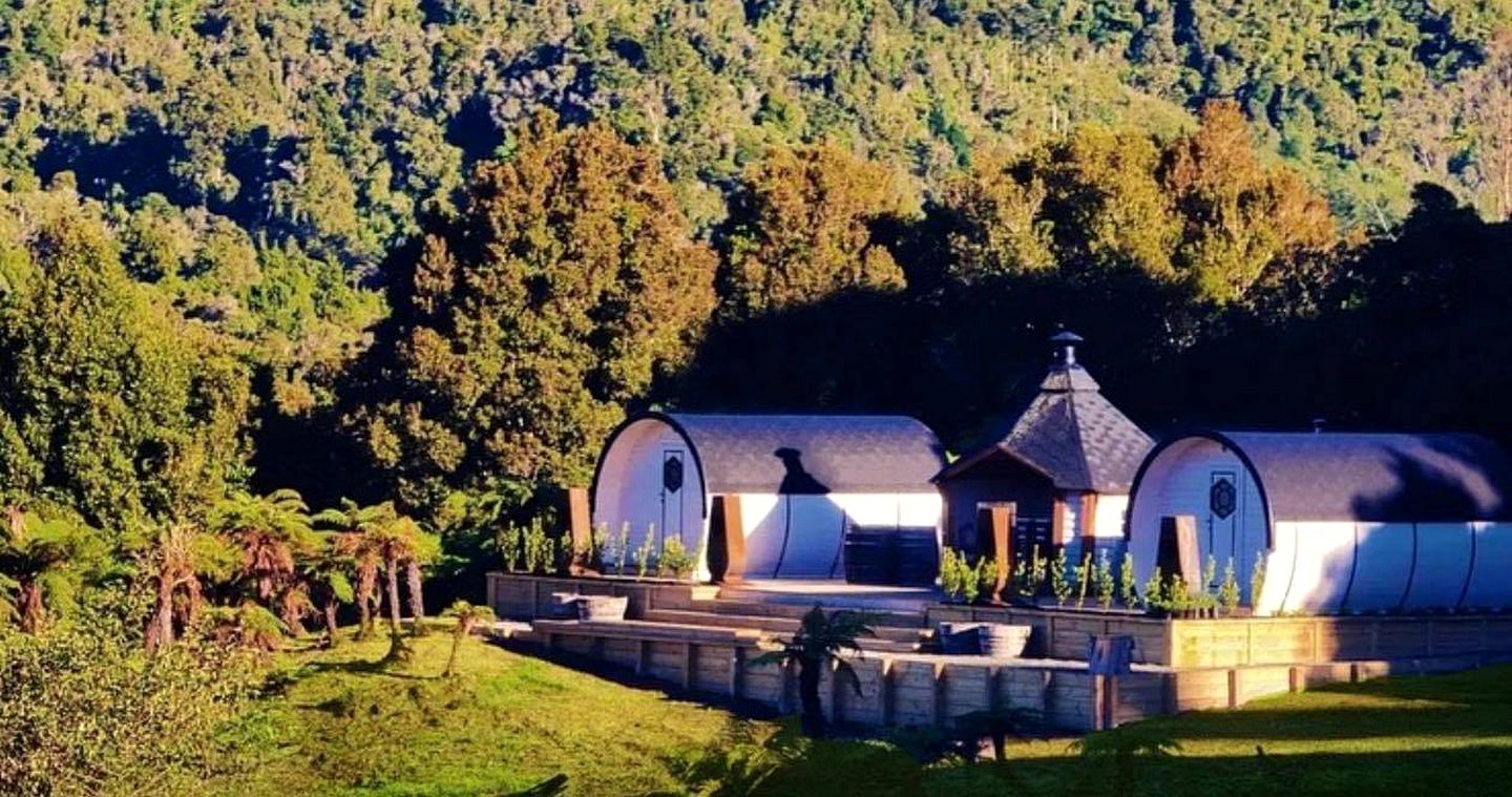Off-the-Grid Viking-Style Barrels for Glamping on New Zealand's Wonderful West Coast