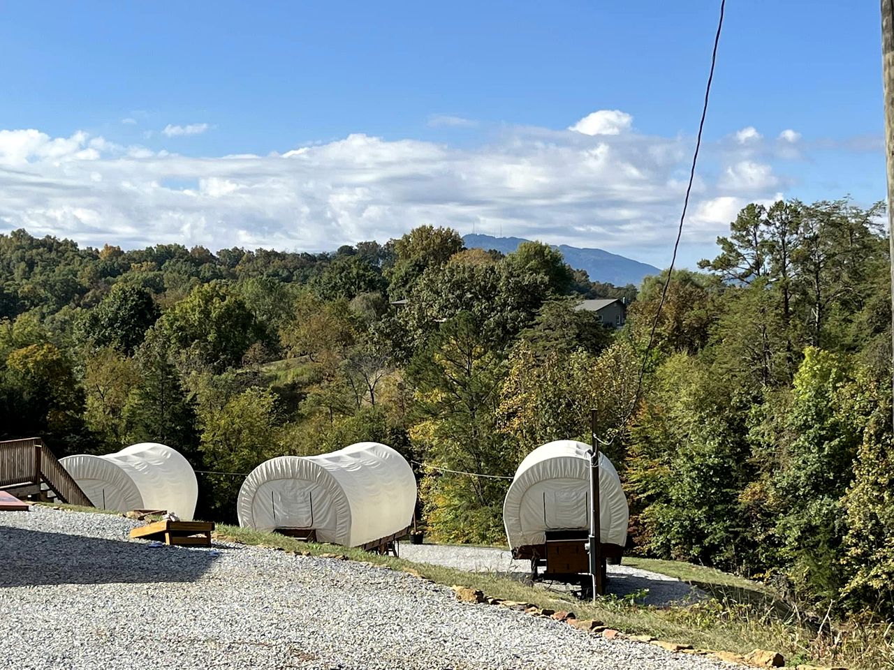 Conestoga Covered Wagon for Four for Dream Glamping Escape in Sevierville, Tennessee