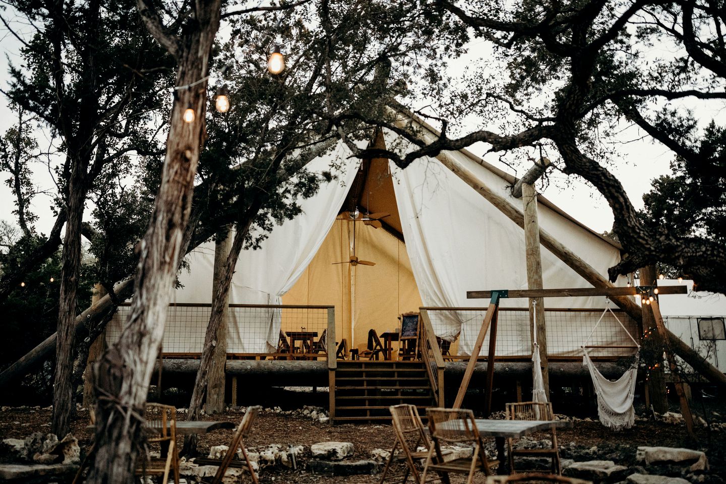 Chic Safari Tent Glamping Destination for Two in the Texas Hill Country