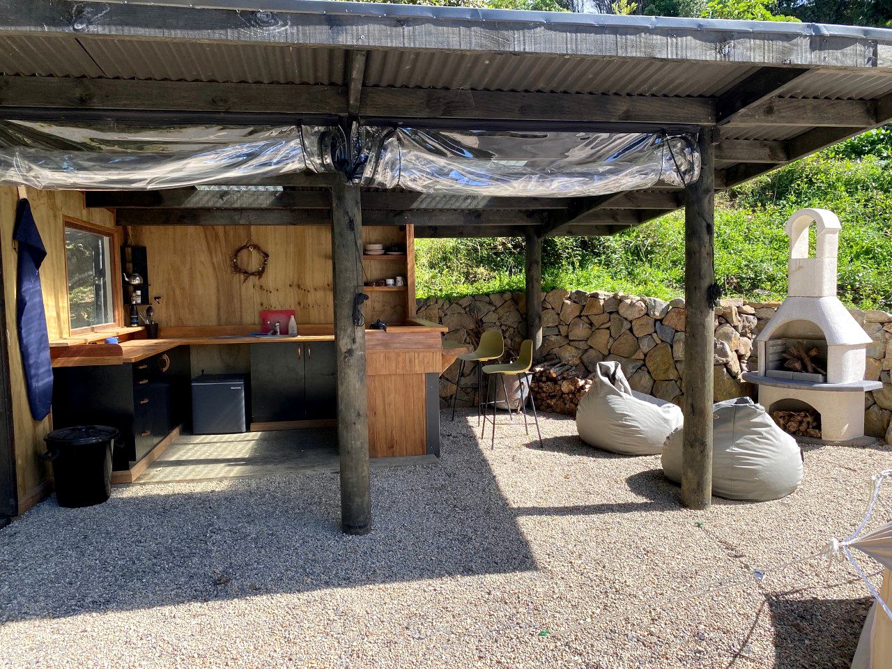 Off-Grid Bell Tent Glampsite Overlooking Creek, with Outdoor Fireplace in Waikato, New Zealand