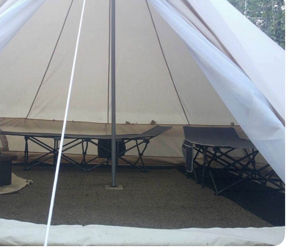 Off-The-Grid Bell Tent Retreat into Nature near the Laurentian Mountains in Quebec