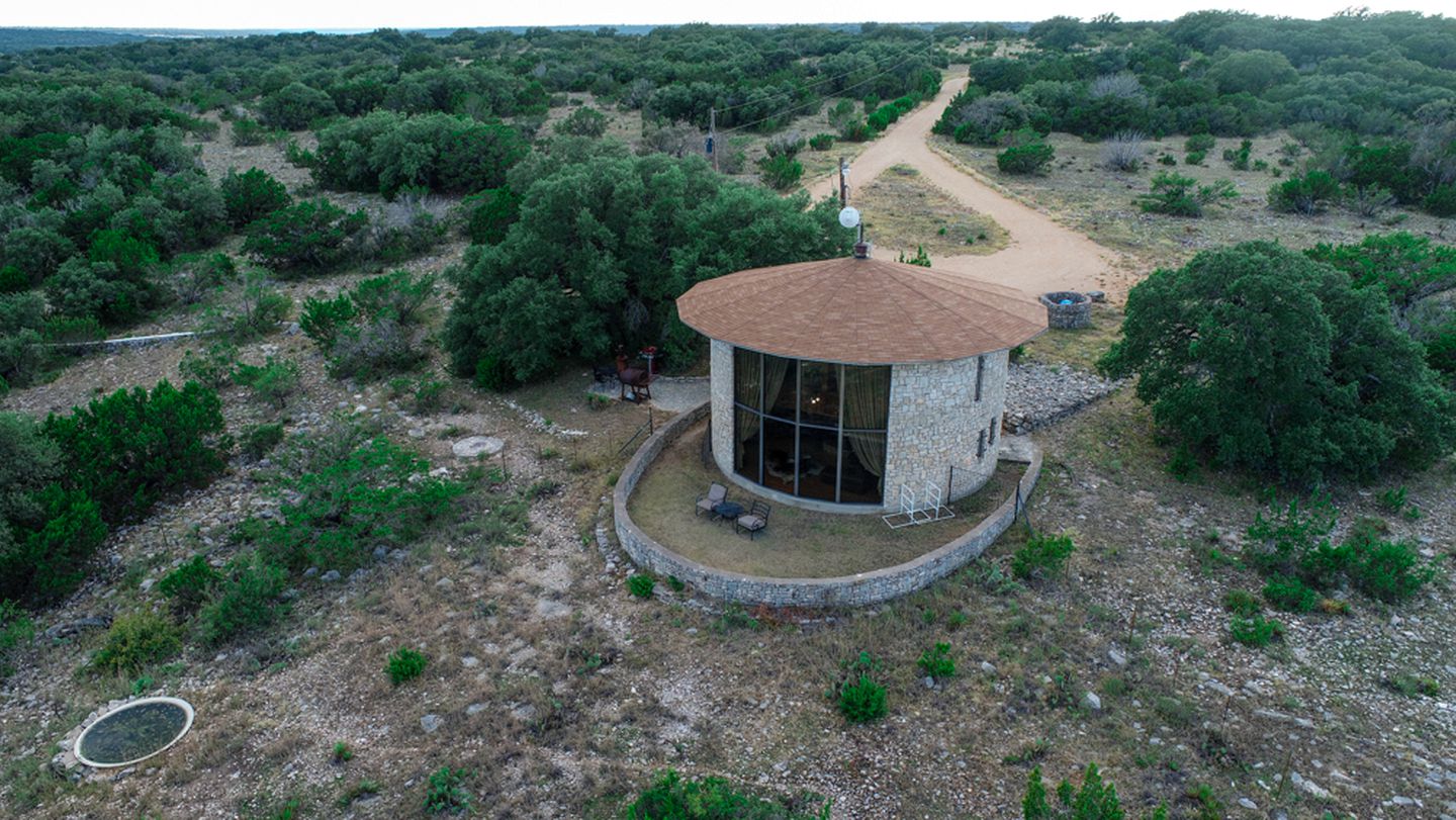 Unique 360-Degree Views of Texas Hill Country at Circular Stone Cottage Rental