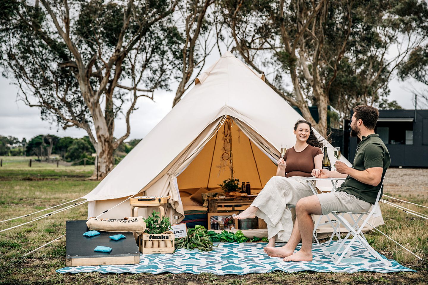 Experience Glamping Magic: Bell Tents for Couples and Families near Melbourne