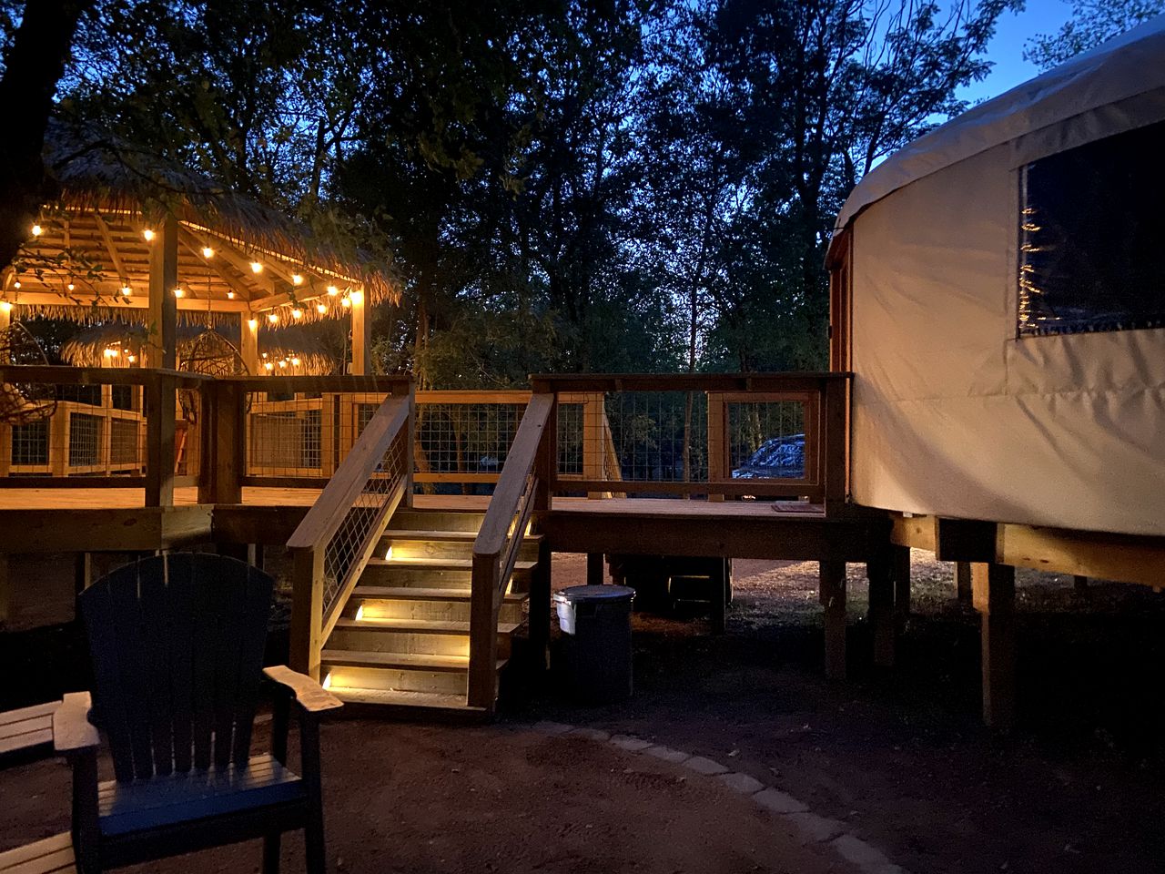 Luxury Glamping Yurt with Hot-Tub on the Medina River Bandera, Texas