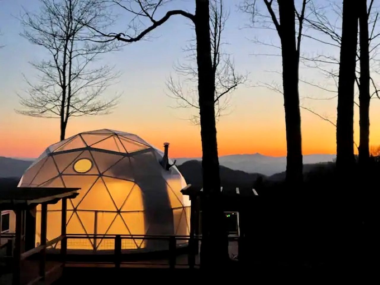 Tranquil, Asian Inspired Luxury Dome with Hot Tub in the Vero Mountains, North Carolina