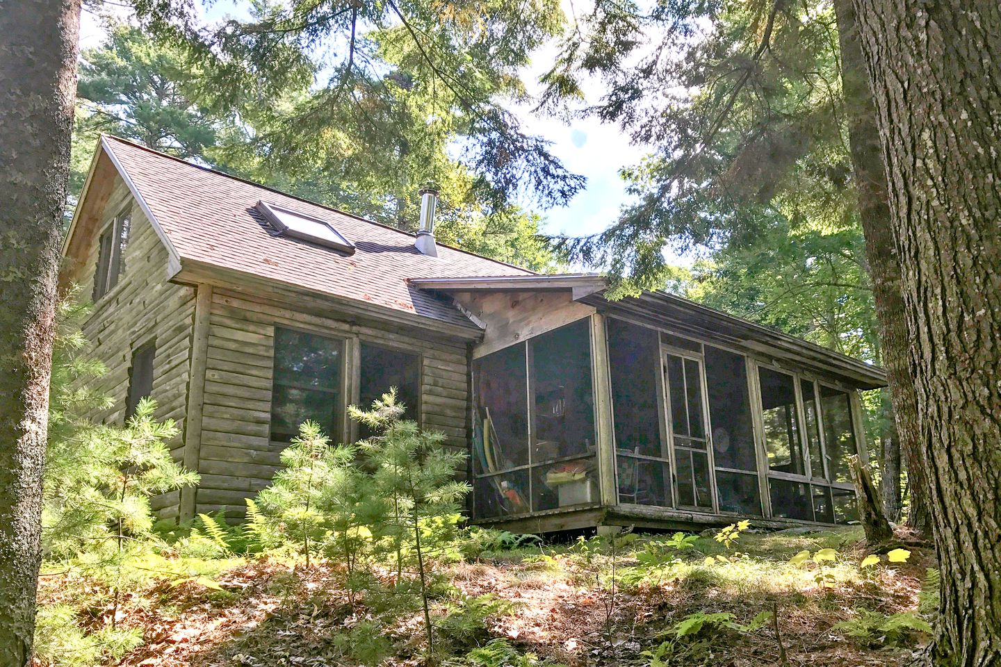 Lakefront Log Cabin Rental Overlooking the East Shore of Muscongus Pond