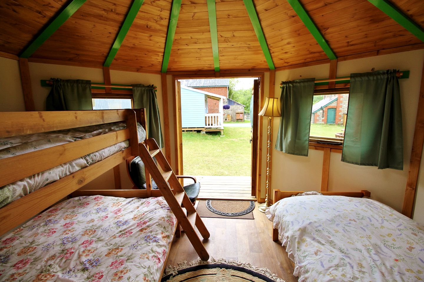 Luxury Camping Escape in Traditional Yurt Rental for Four on a Farm near Wales