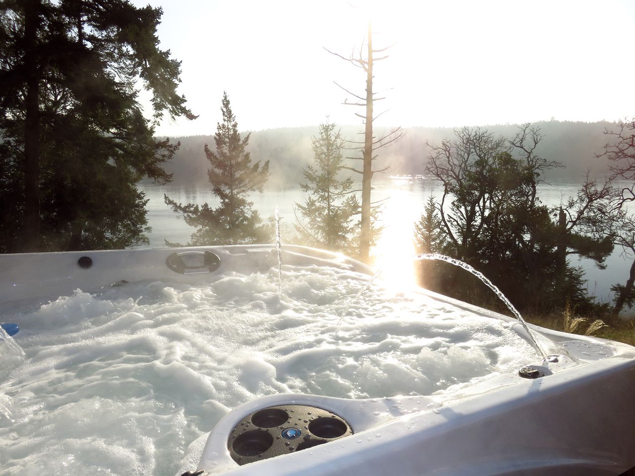 Log Cabin Rental with Sublime Views of the Water on Galiano Island in British Columbia