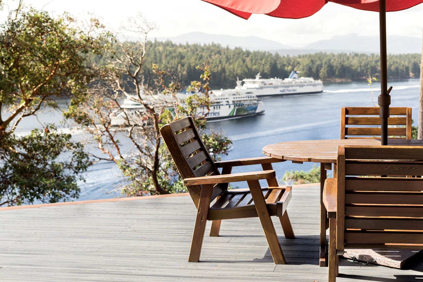 Log Cabin Rental with Sublime Views of the Water on Galiano Island in British Columbia