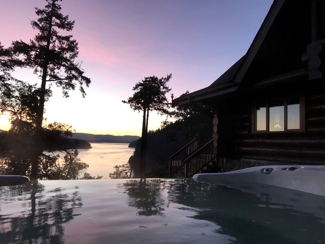 Log Cabin Rental with Sublime Views of the Water on Galiano Island in British Columbia