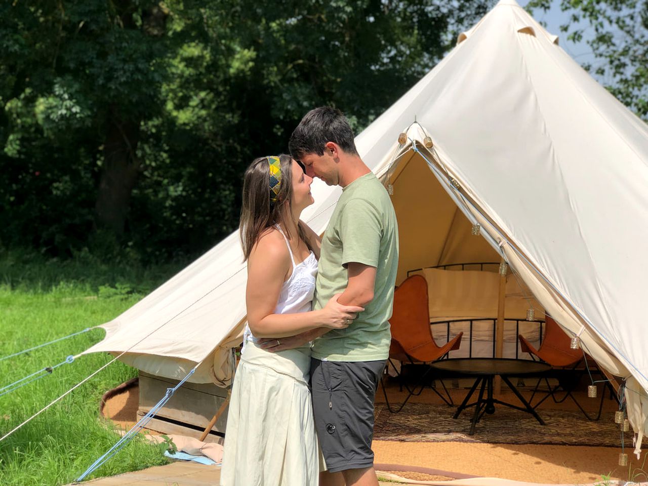 Rustic Bell Tent Rental on a Farm in Leicestershire, England