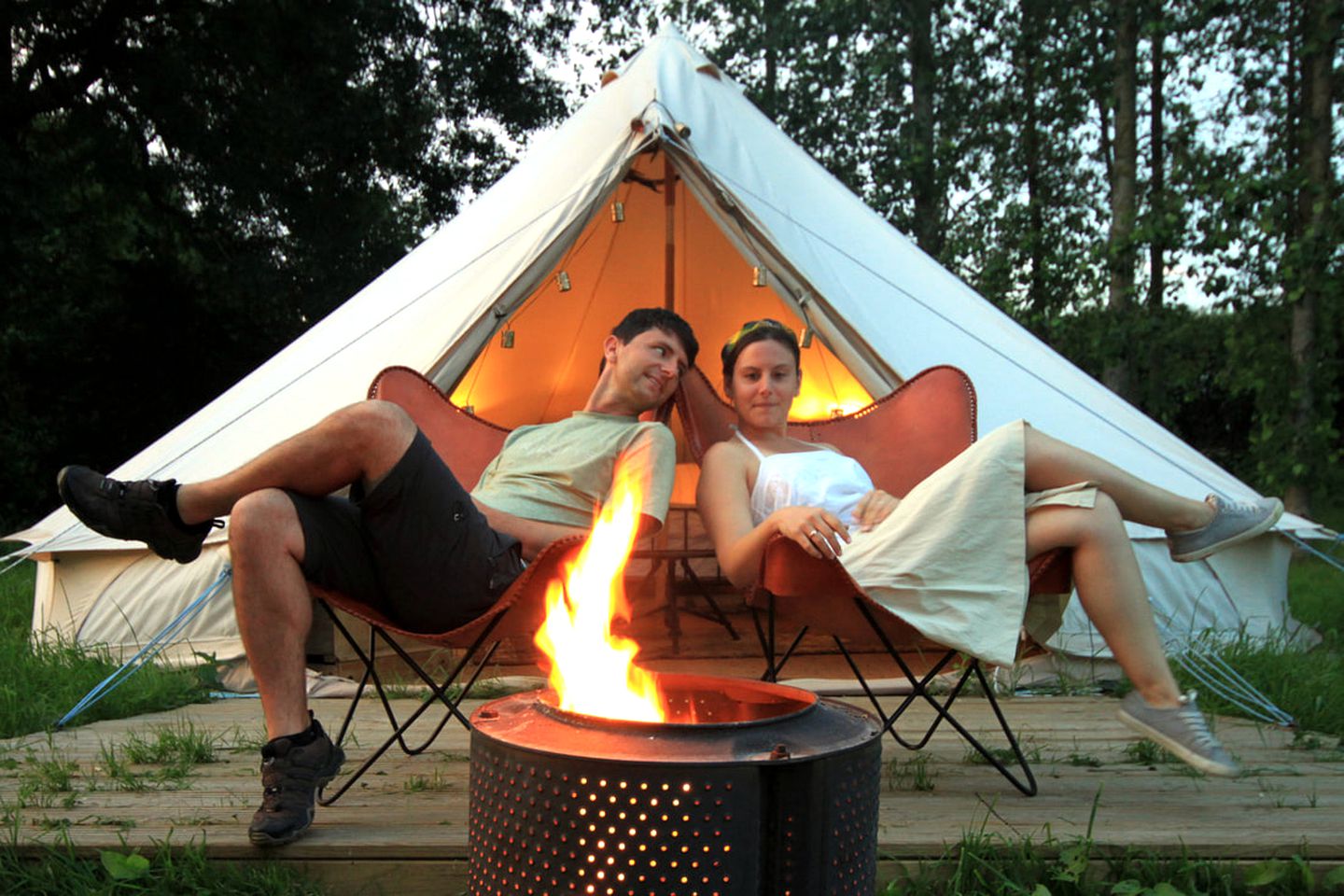 Rustic Bell Tent Rental on a Farm in Leicestershire, England