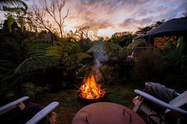 Yurts (New Zealand, Taranaki, North Island)