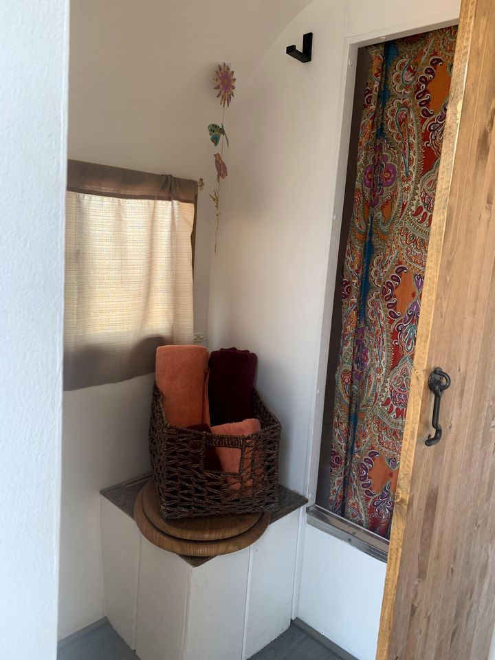 Vintage Airstream Rental with Entertainment Area Ideal for Camping in Santa Fe, NM