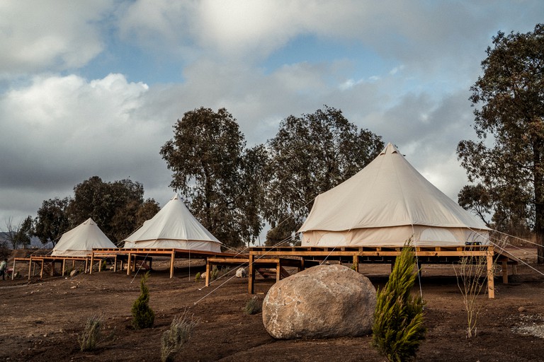 Glamping tent for a vacation in Mexico Wine Country