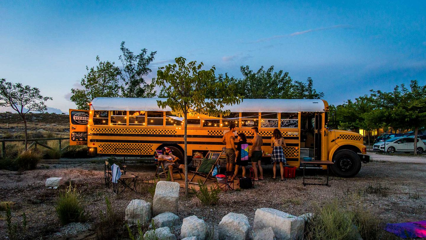 Iconic Converted Bus Accommodation Ideal for Glamping in Italy