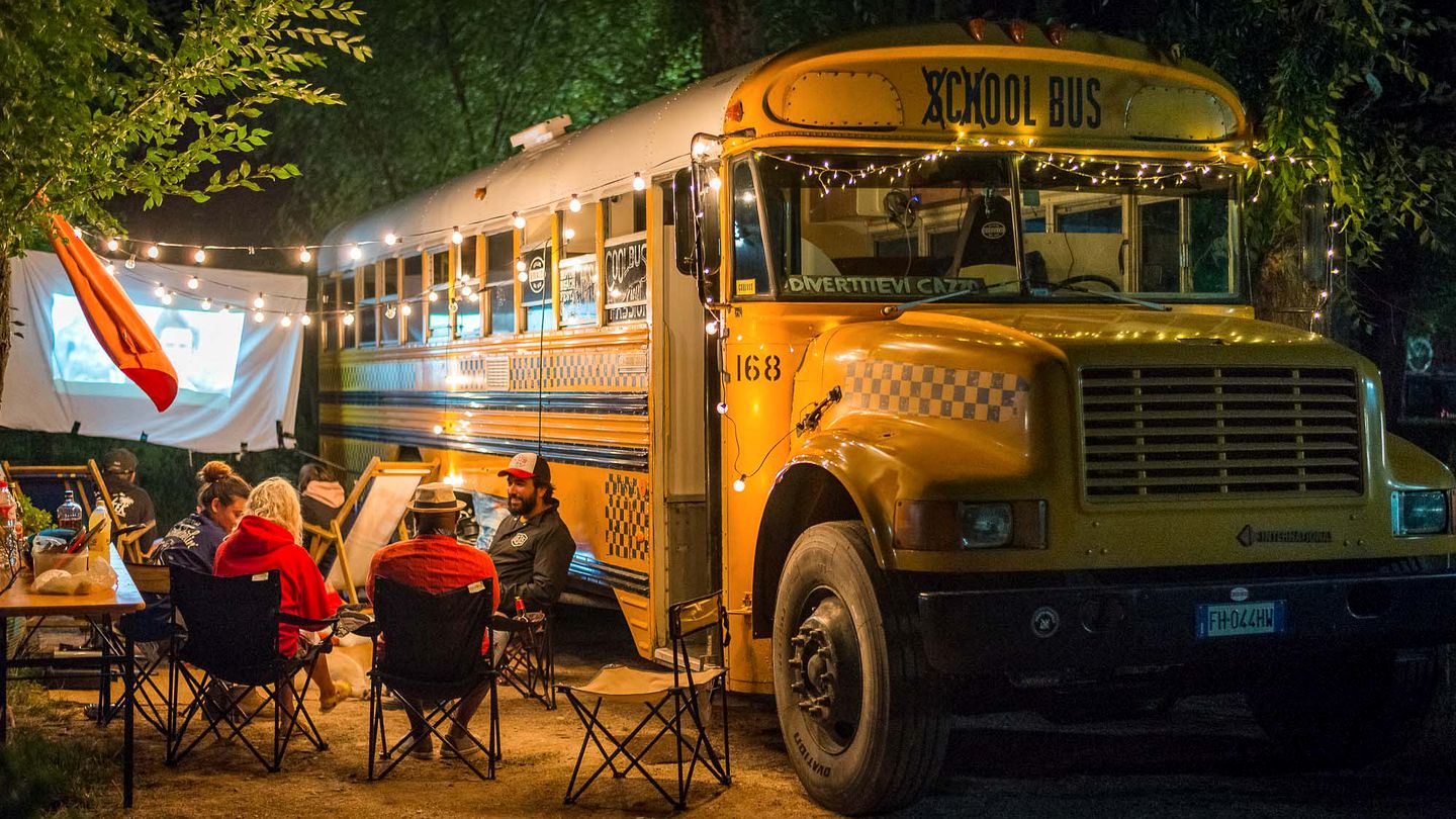 Iconic Converted Bus Accommodation Ideal for Glamping in Italy