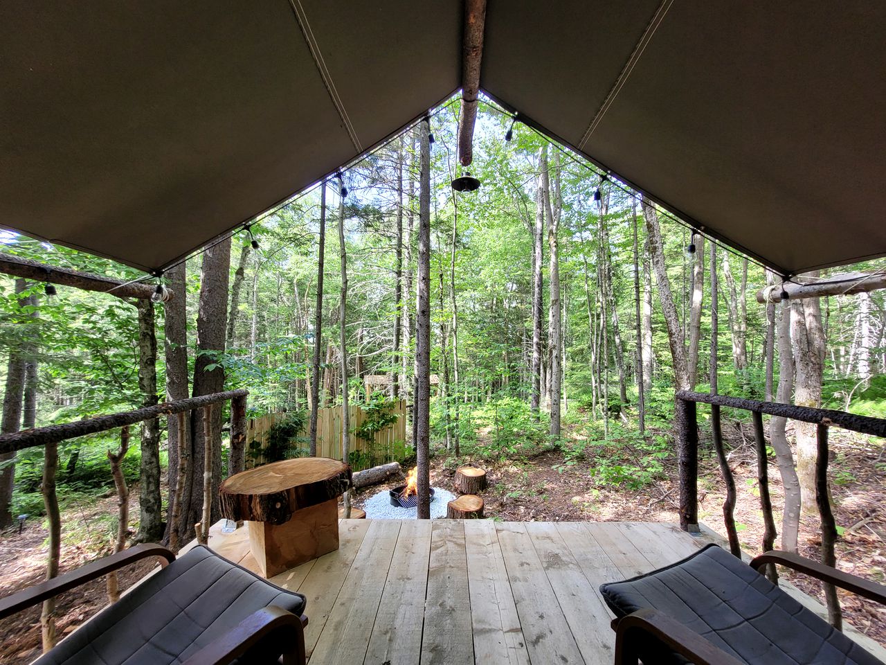 Cozy Safari Tent Rental near the Green Mountain National Forest for Glamping in Vermont