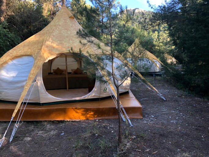 Bell tent rental on a Greek retreat