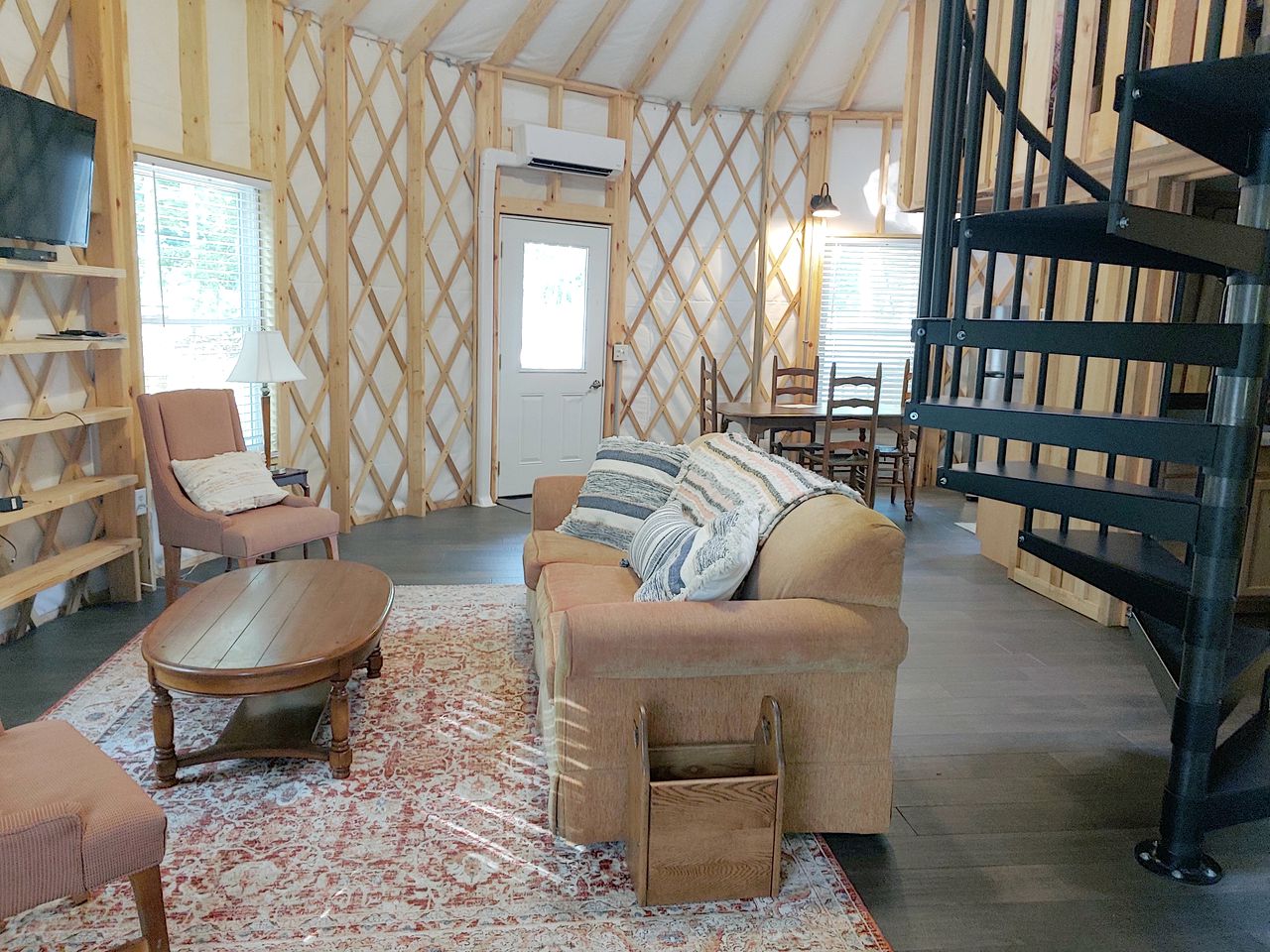 Riverside Mongolian Yurt Glamping Retreat for Six in Virginia