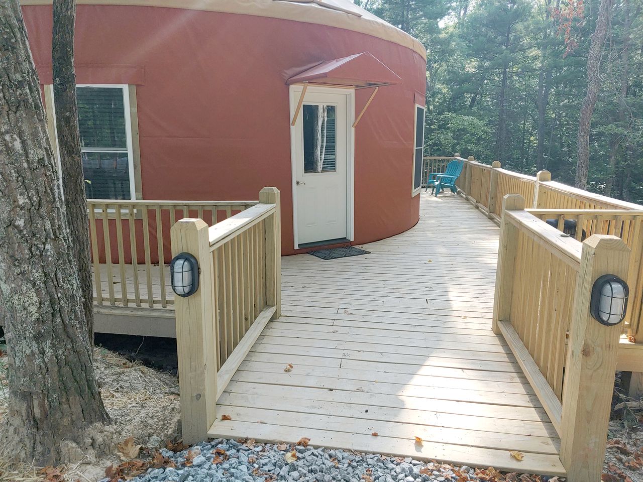 Riverside Mongolian Yurt Glamping Retreat for Six in Virginia