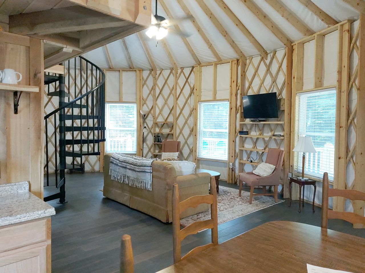 Riverside Mongolian Yurt Glamping Retreat for Six in Virginia