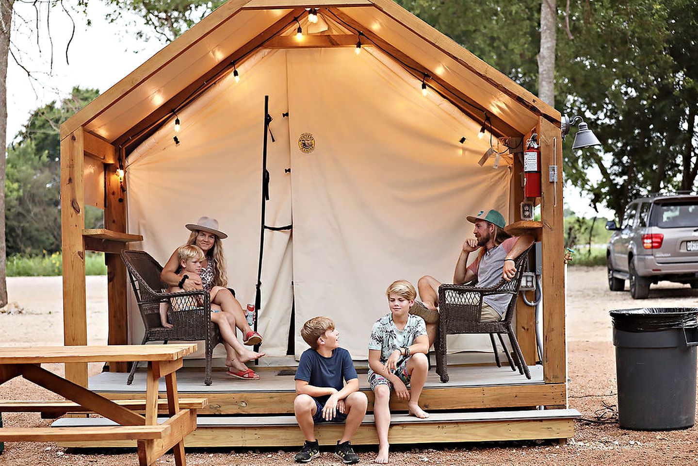 Texas Glamping Cabin Rentals on Rio Cibolo near San Antonio