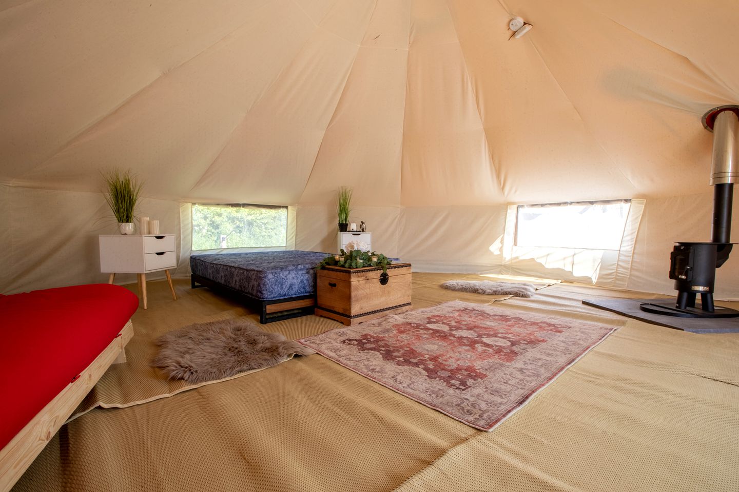 Family Glamping in Bell Tents near Preston, England