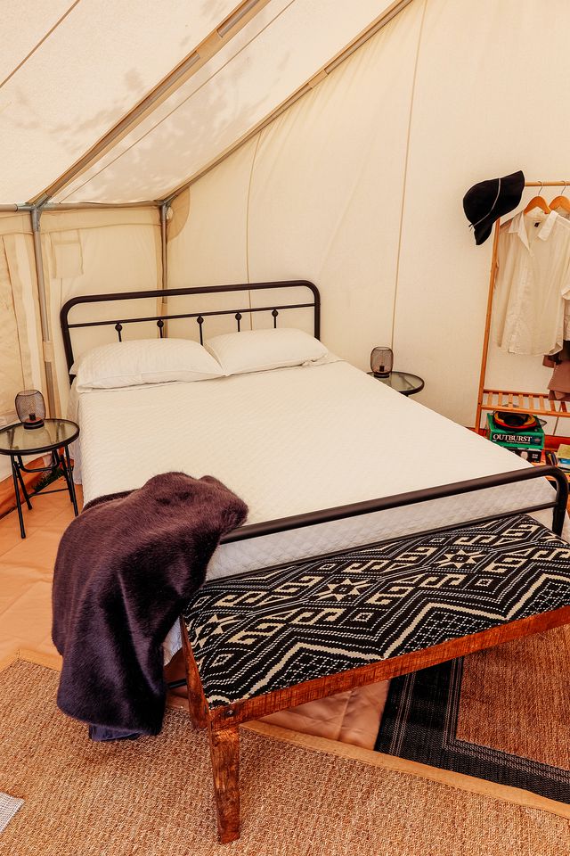 Amazing Safari Tent Rental with Fire Pit on Lake Cunningham, Omaha