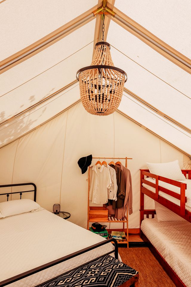Amazing Safari Tent Rental with Fire Pit on Lake Cunningham, Omaha