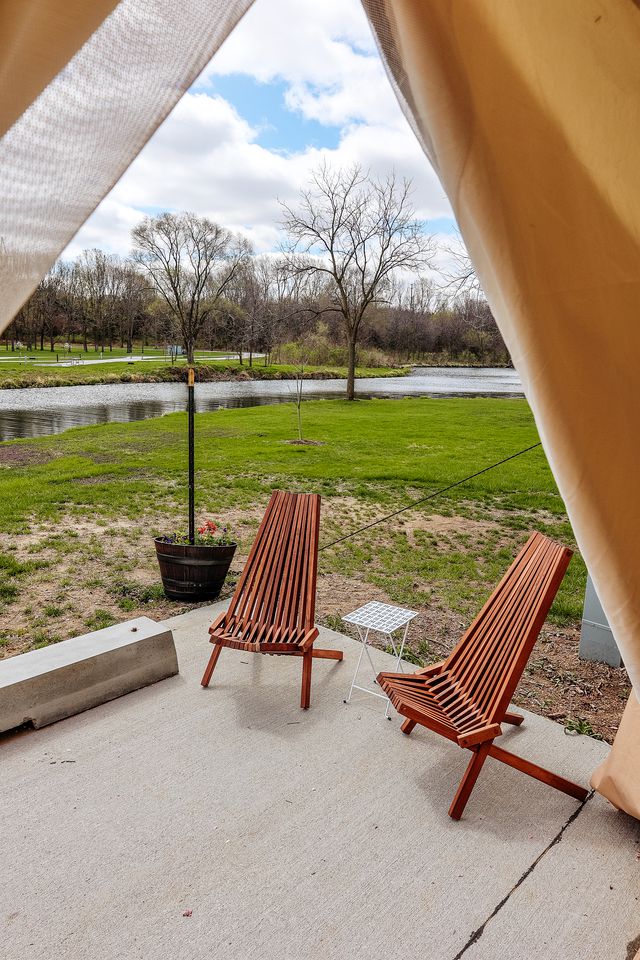 Amazing Safari Tent Rental with Fire Pit on Lake Cunningham, Omaha