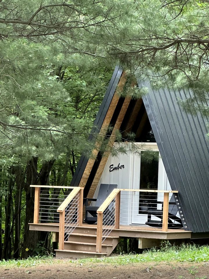 Beautiful A-Frame Cabin with Grill and Fire Pit for an Amazing Glamping Experience in Canandaigua, New York