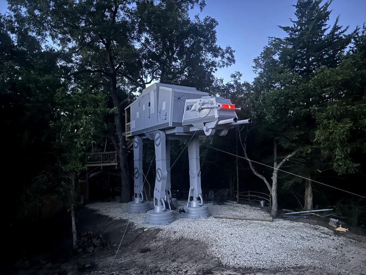 Spectacular Treehouse with Speeder Bike & Creek Views near Forestburg, Texas