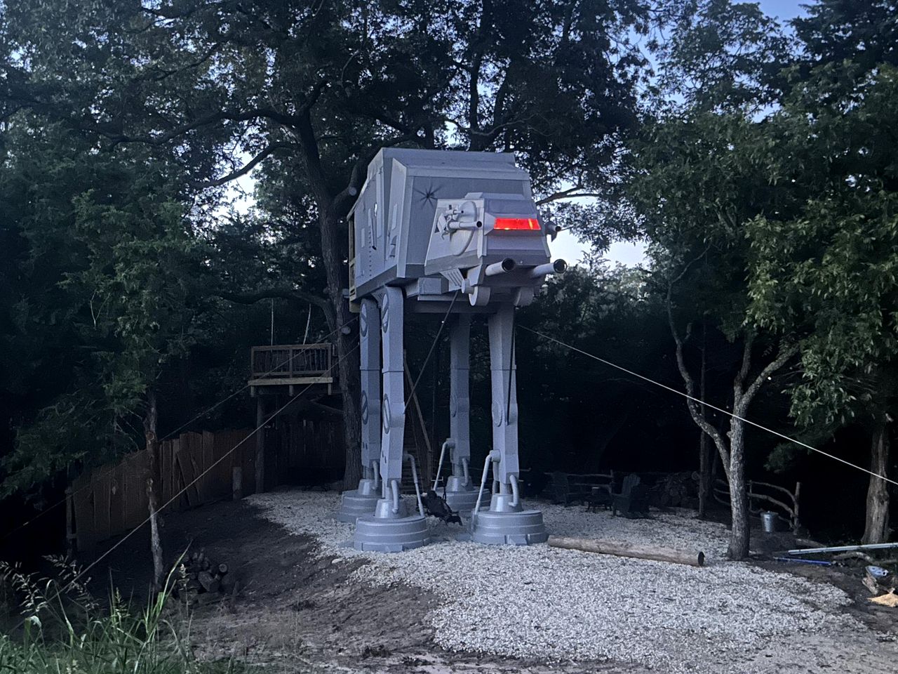 Spectacular Treehouse with Speeder Bike & Creek Views near Forestburg, Texas
