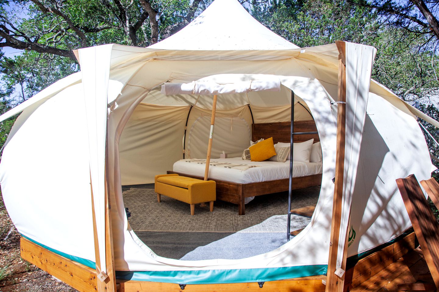 Glamping Retreat in Texas in this Wonderful Bell Tent Rental in Spicewood