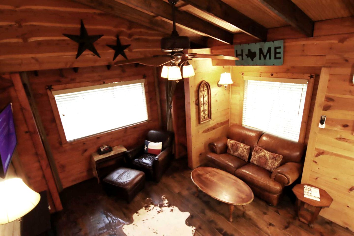 Romantic Cabin Rental with Sweet Front Porch near Brenham, Texas