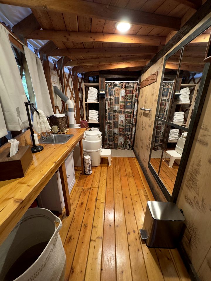 Rustic Glamping Yurt with Sauna and Cold Plunge in Willowemoc Wild Forest in Livingston Manor, New York