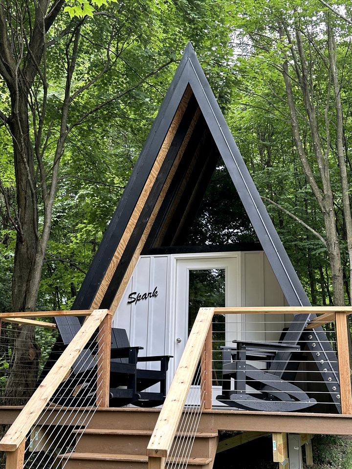 Charming A-Frame Cabin for a Relaxing Glamping Getaway Surrounded by Nature near Canandaigua Lake, New York