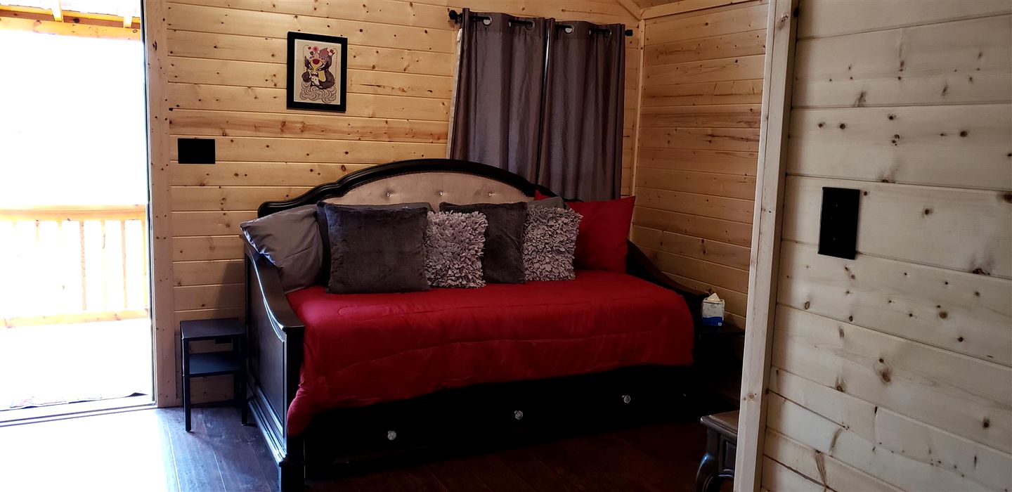 Texas State Glamping in this Charming Cabin Rental for Six in Pipe Creek