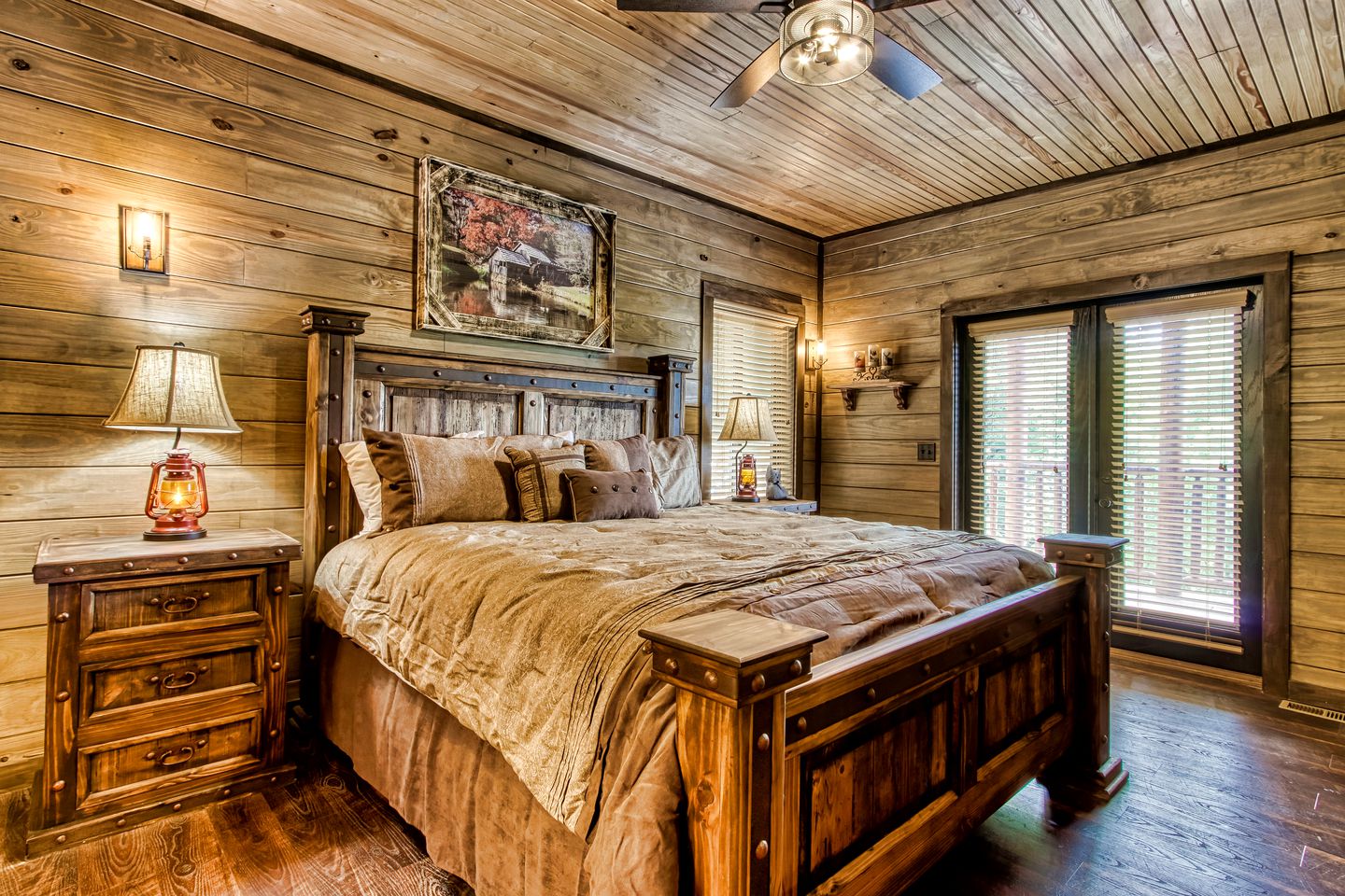 Mountain Glamping Cabin with Pool and Arcade in Pigeon Forge, Tennessee