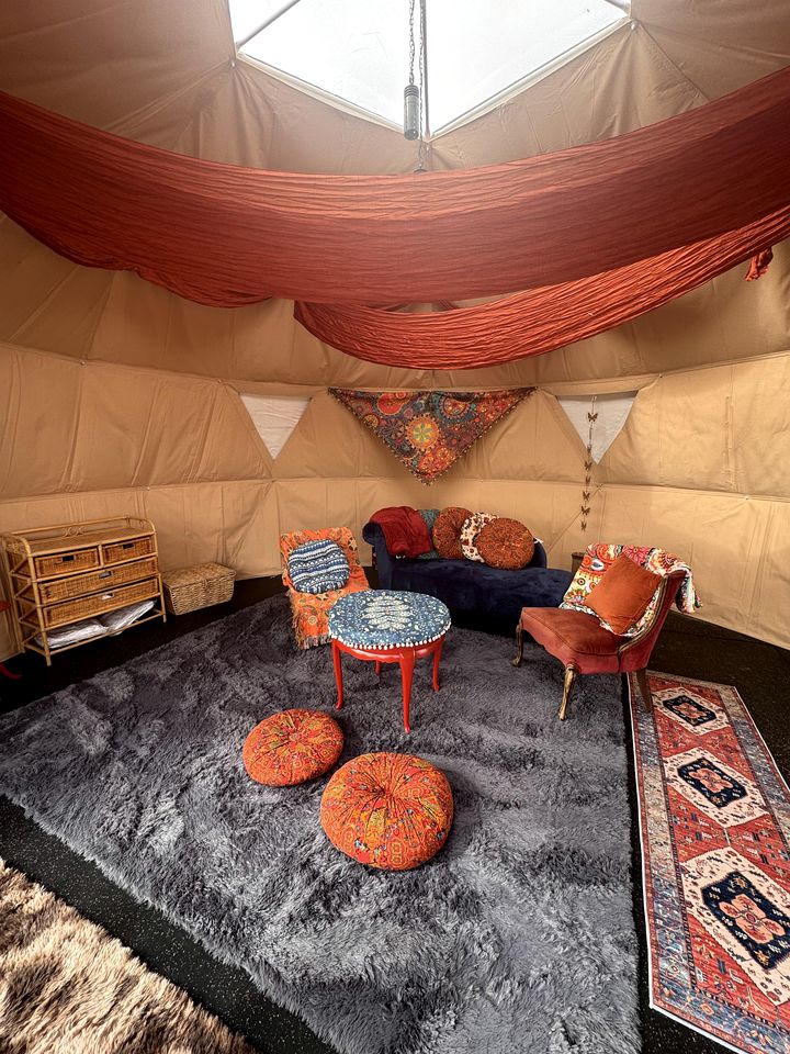 Warm and Inviting Geodesic Dome on a Wellness Ranch on the Prairie, Perfect for a Weekend of Goat Yoga and Meditation
