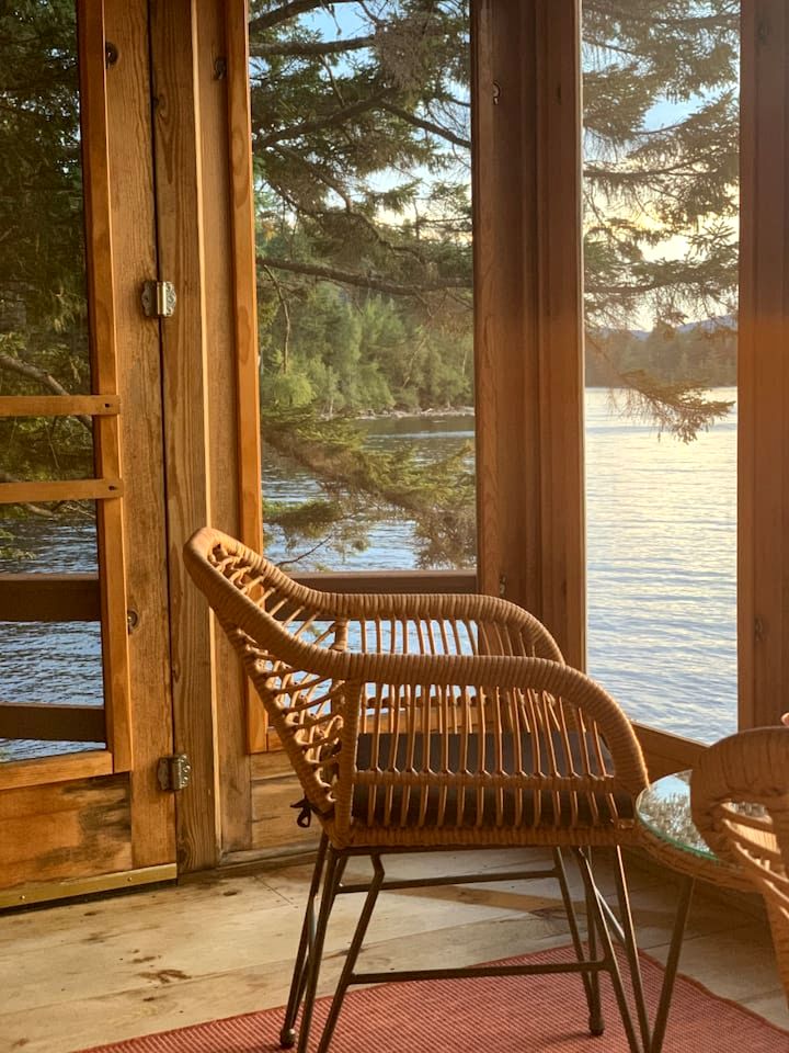 Adorable Water Cabin with Dock and Modern Interior in Maine