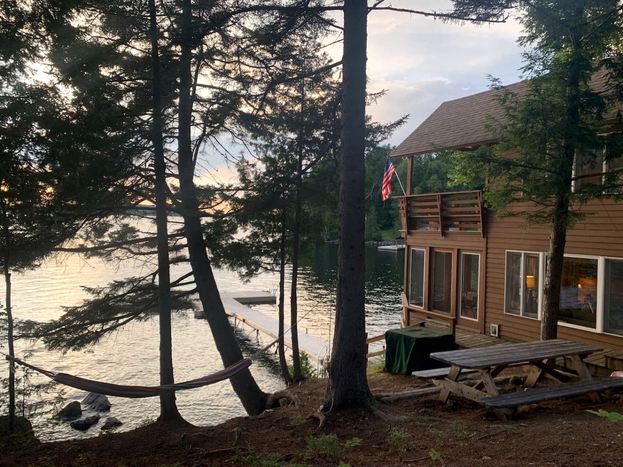 Adorable Water Cabin with Dock and Modern Interior in Maine