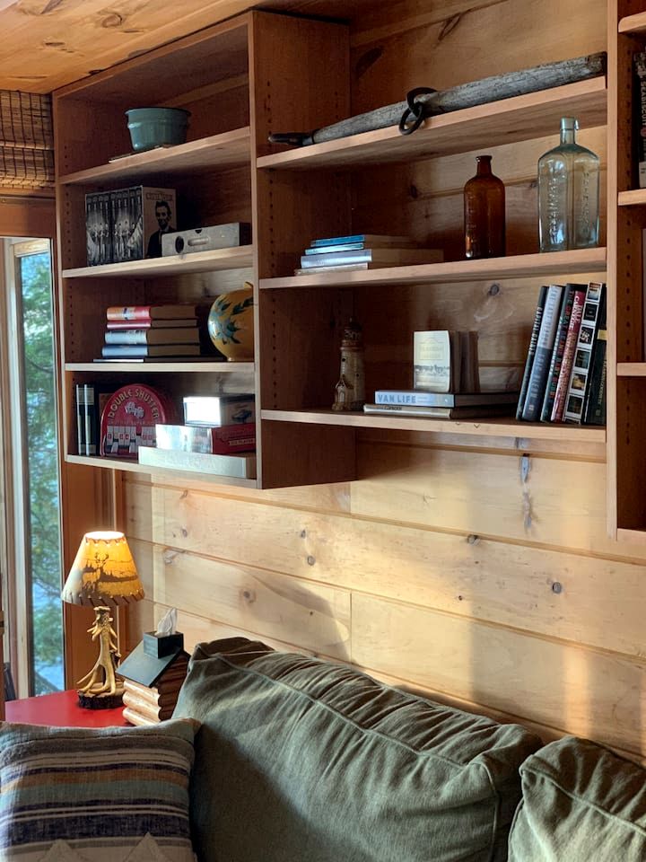 Adorable Water Cabin with Dock and Modern Interior in Maine