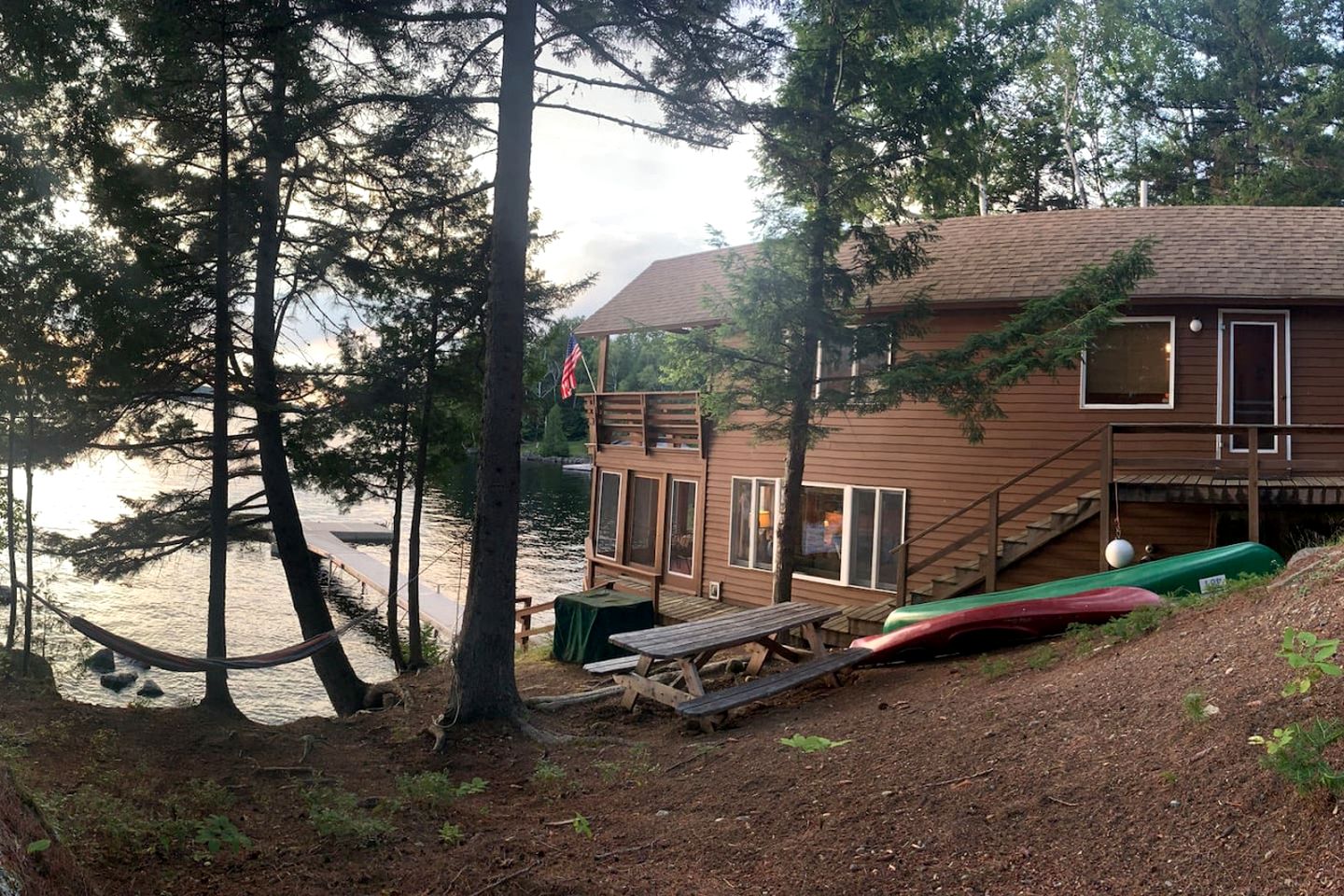 Adorable Water Cabin with Dock and Modern Interior in Maine