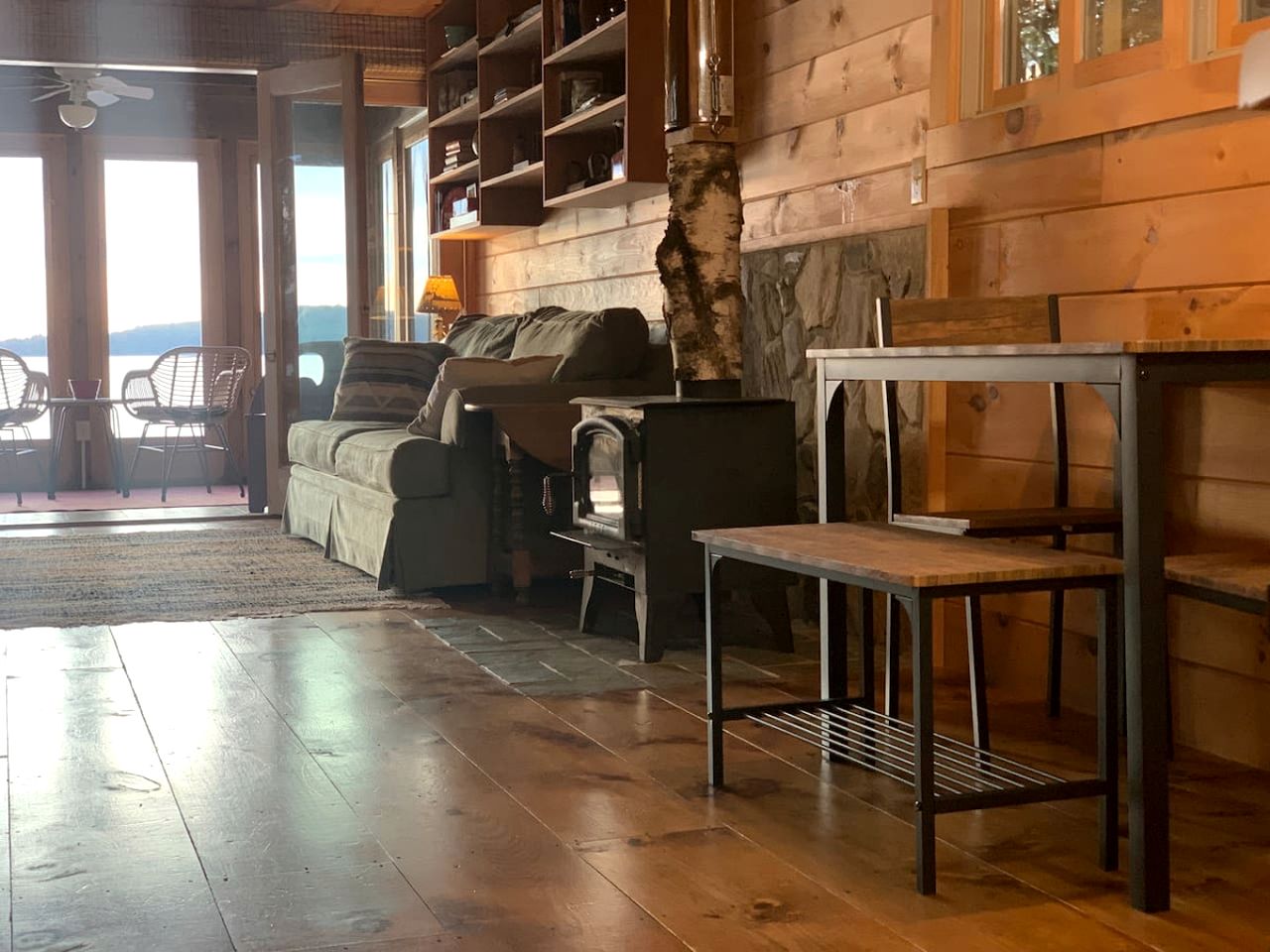 Adorable Water Cabin with Dock and Modern Interior in Maine