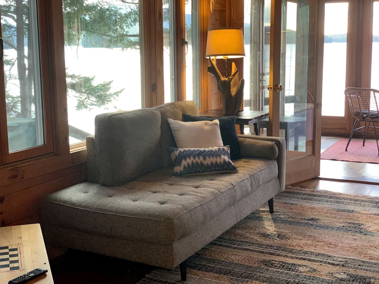 Adorable Water Cabin with Dock and Modern Interior in Maine