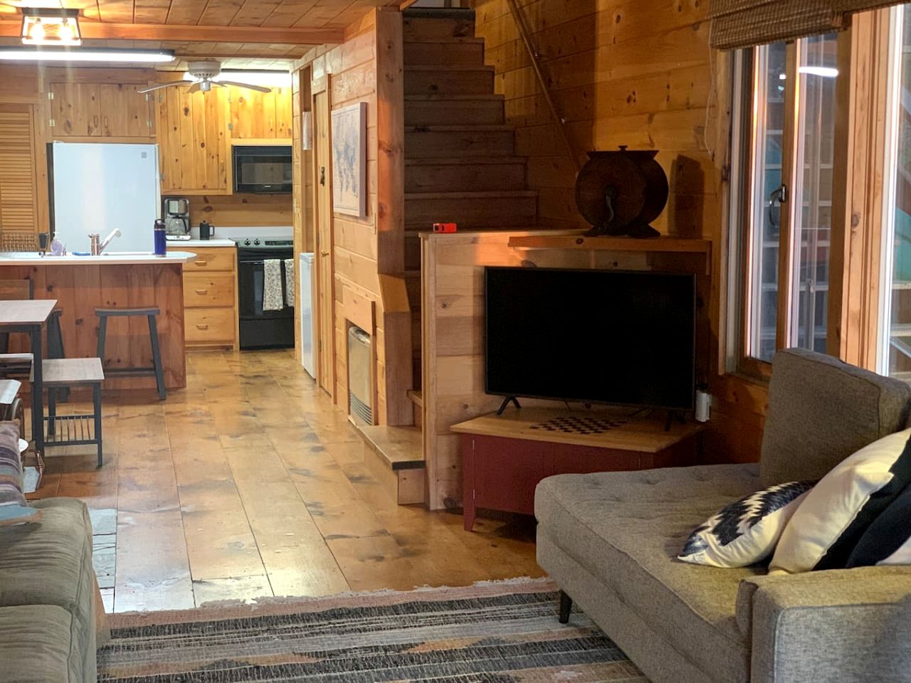 Adorable Water Cabin with Dock and Modern Interior in Maine