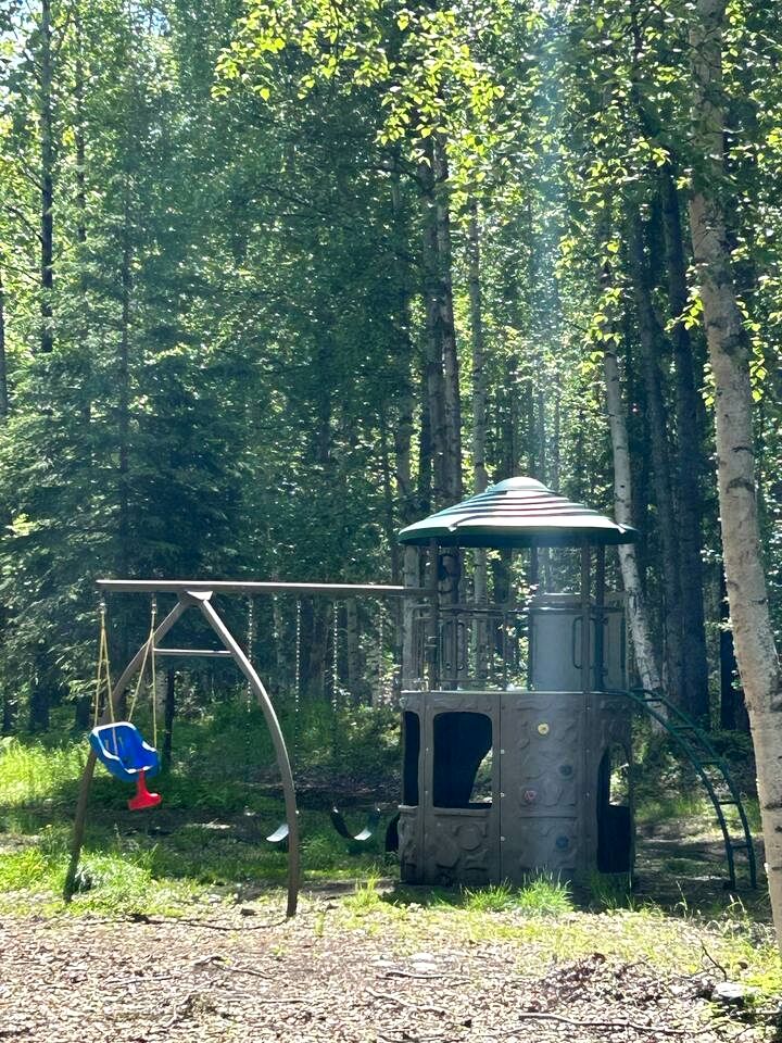 Relaxing Cabin Stay in Nature with Firepits & Kid's Playground in Houston, Alaska