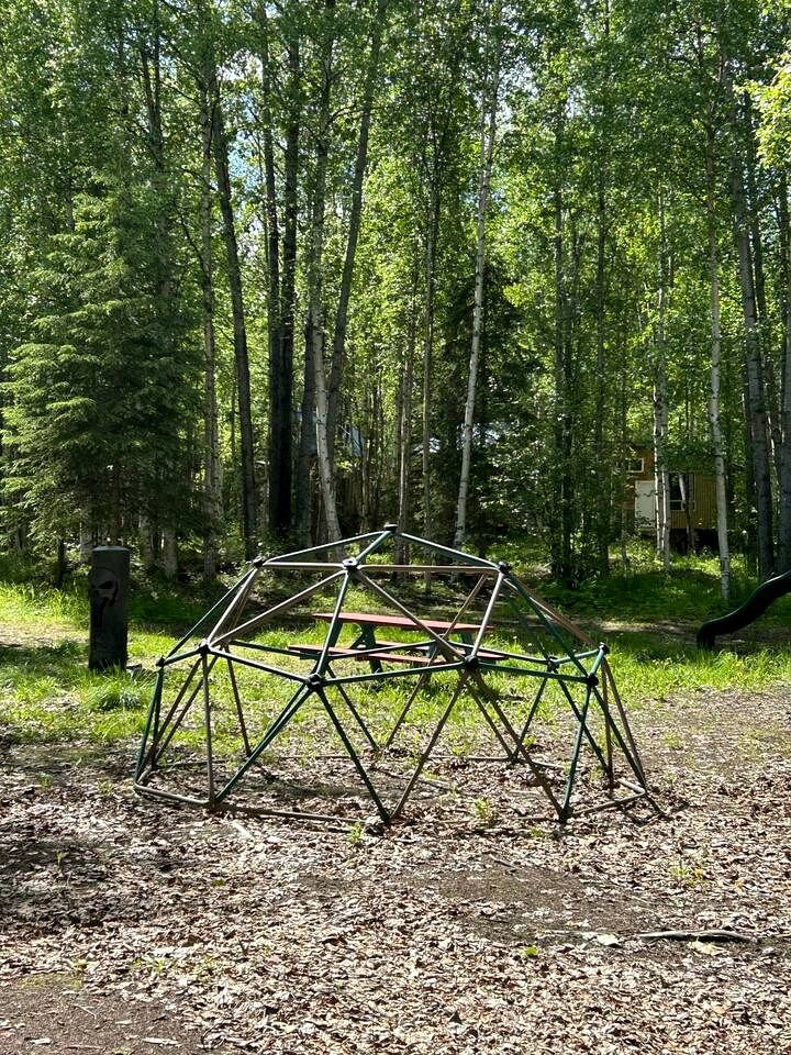 Relaxing Cabin Stay in Nature with Firepits & Kid's Playground in Houston, Alaska
